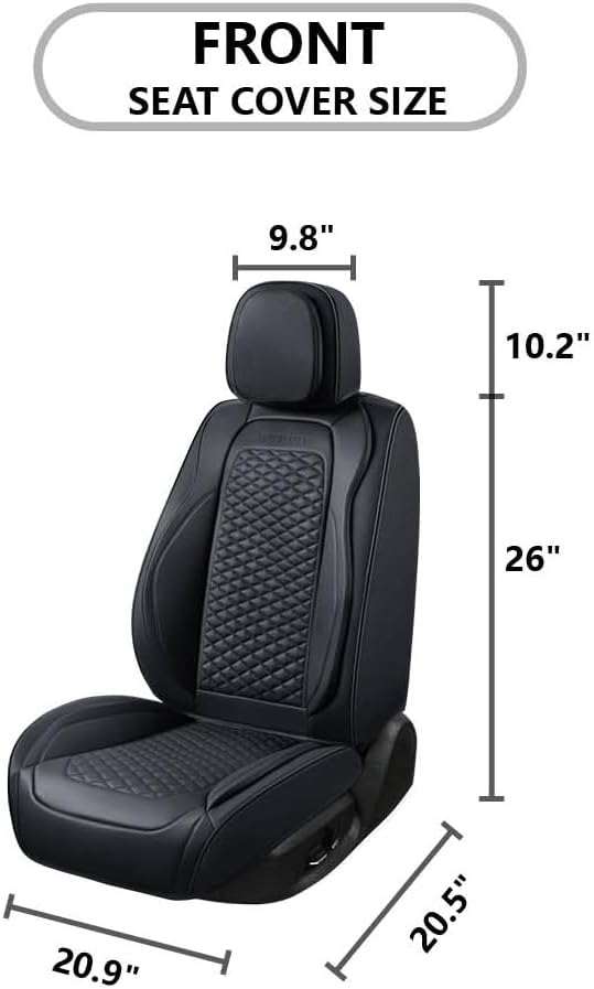 2 Packs Car Seat Covers Leather Car Seat Covers Universal Seat Covers