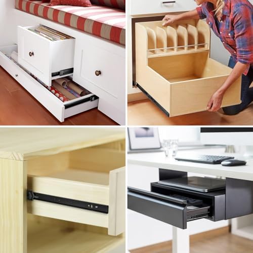 homdiy 10 Pairs Black Soft Close Drawer Slides 22 Inch Side Mount Runners