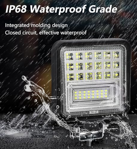 WINBANG LED Light Pods, 4 inch 126W Square LED Work Light, 12V 24V Spot/Flood...