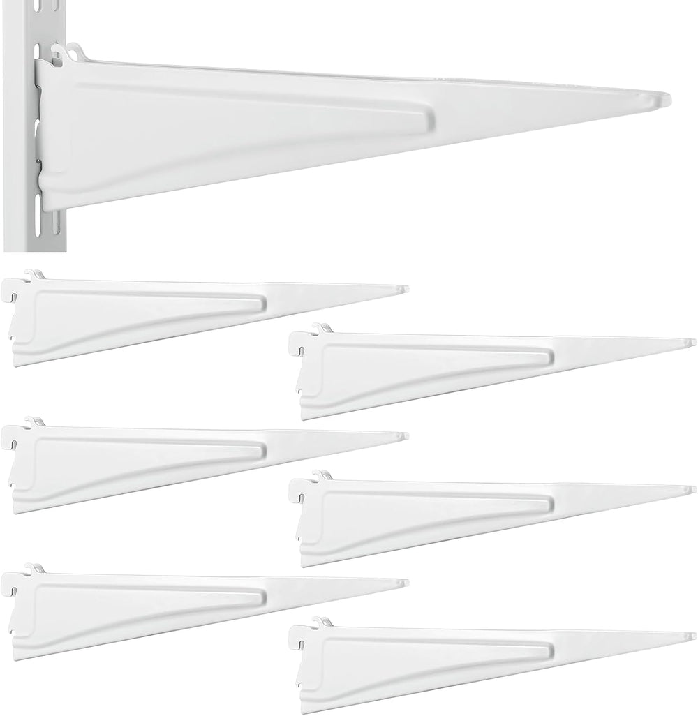 Menkxi 6 Pcs Track Locking Shelf Bracket, 12 Inch