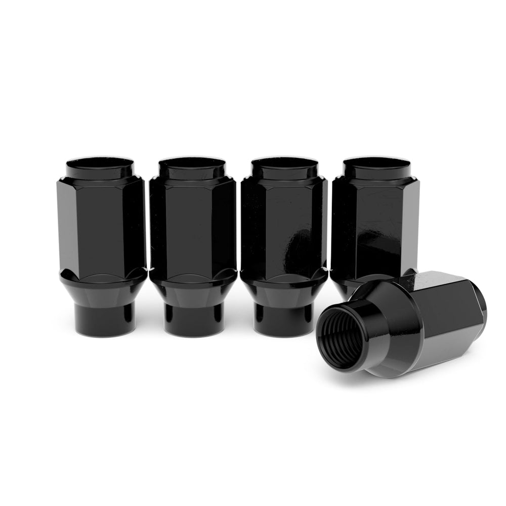 24pcs Black Bulge Lug Nuts - 1/2x20 Threads - 1.75 inch Length - ET Style - C...