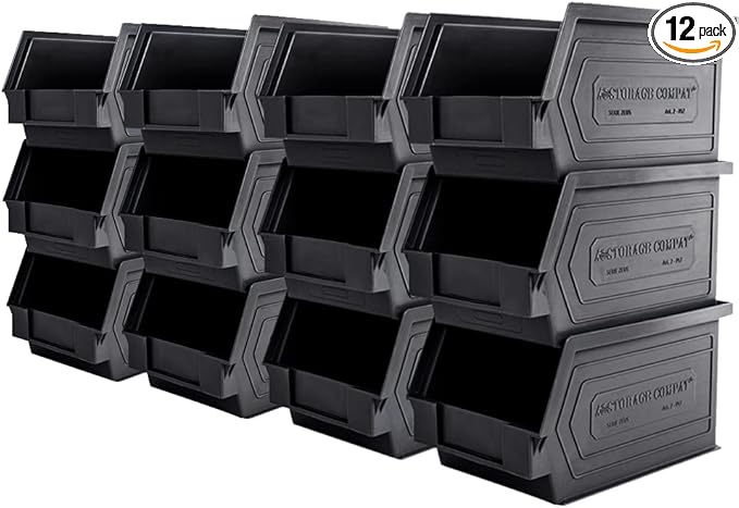 Plastic Storage Bins, Storage Organizer Bin (12-Pack)