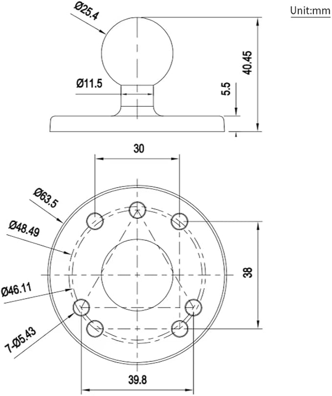 Strg Tablet Mount with Drill Round Base Mount