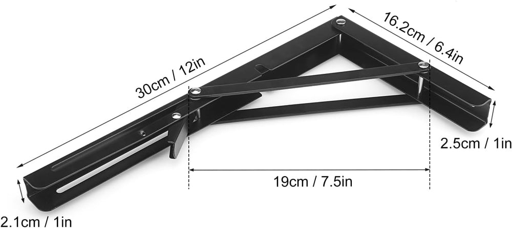 4 Pairs 8 PCS 12 Inch Folding Shelf Brackets,Metal Collapsible Shelf Bracket ...