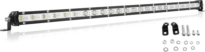 Willpower 25 Inch 120W Single Row Led Light Bar Flood Spot Combo Beam Slim Off Road Light Fog Work Lamp Driving Lights for 4X4 Tractor Truck Boat ATV UTV SUV