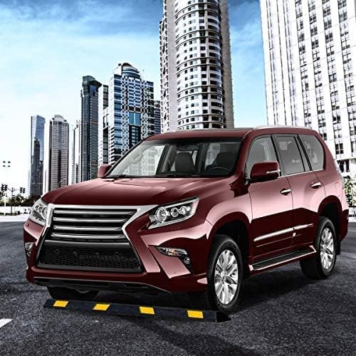 ZONETECH Large Heavy Duty Rubber Parking Curb – 72” Premium Quality Auto Gara...