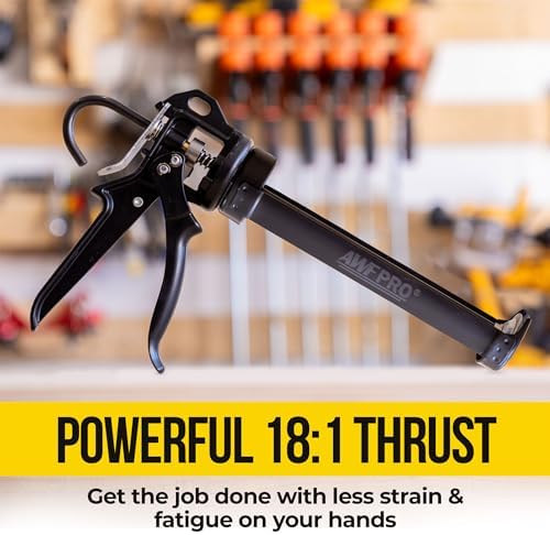 AWF PRO Heavy Duty Caulk Gun 10 oz, 18:1 Thrust Ratio, Pack of 6
