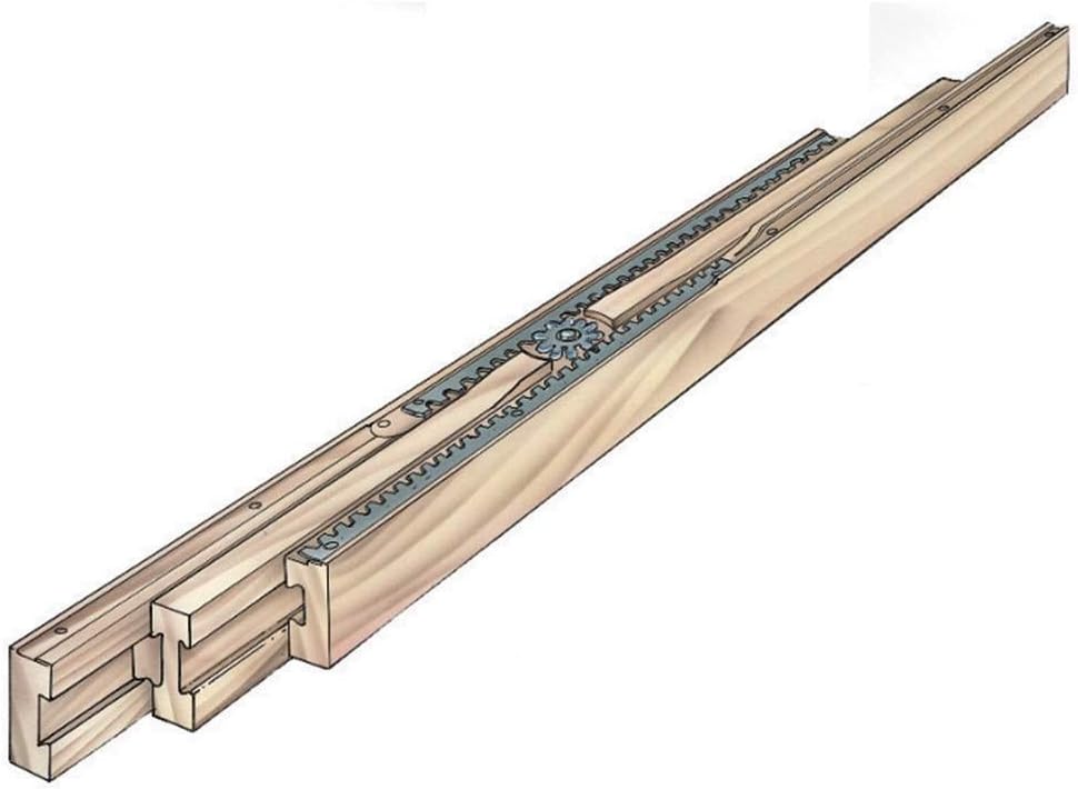 Heavy Duty Slide Rails for Table Extension – Center Rack and Pinion Design Wo...