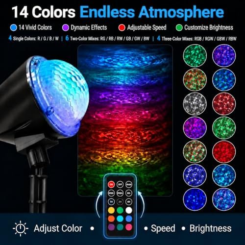 Christmas Ocean Wave Projector Light Outdoor，Halloween Water Effect Lamp