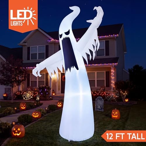 Joiedomi 12 FT Halloween Inflatables Outdoor Decorations, Scary Ghost Hallowe...