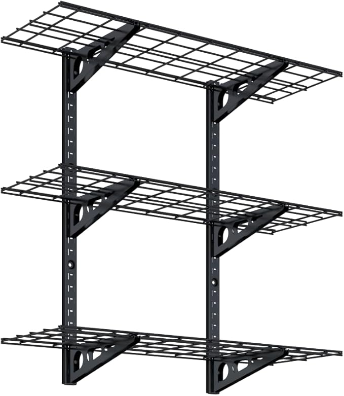 FLEXIMOUNTS 3 Tier 1x3ft Garage Storage Wall Shelving, 12x36inch per Shelf