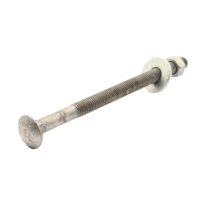 3/8"-16 x 8 (25 Pack) Galvanized Carriage Bolt Kit Grade 307A, Includes: USS Flat Washers (25 pcs) and Hex Nuts (25 pcs), Hot Dip Galvanized for Exterior Use by Fastener Depot