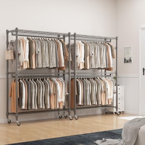 BATHWA Clothes Racks for Hanging Clothes, 25 mm tube Heavy Duty 47.3"W x...