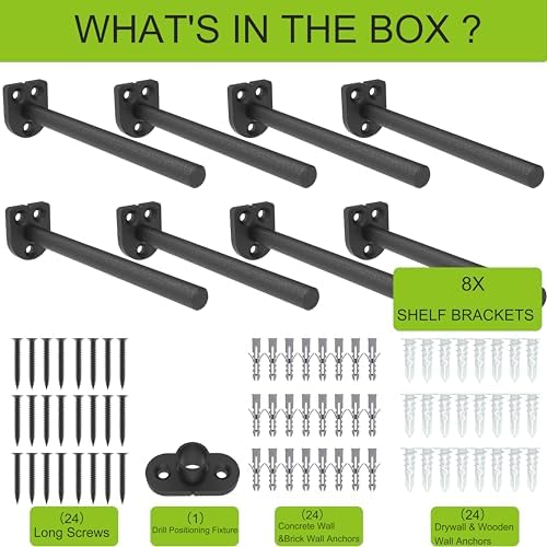10 in Hidden Floating Shelf Brackets 8 Pack, 1/4" Thick Heavy Duty