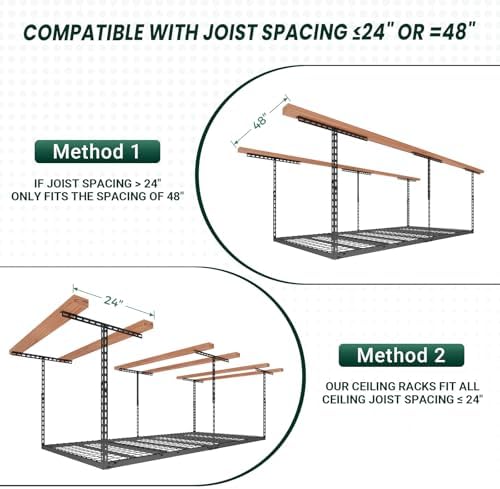 4x8 FT Overhead Garage Storage Rack,750LBS Weight Capacity