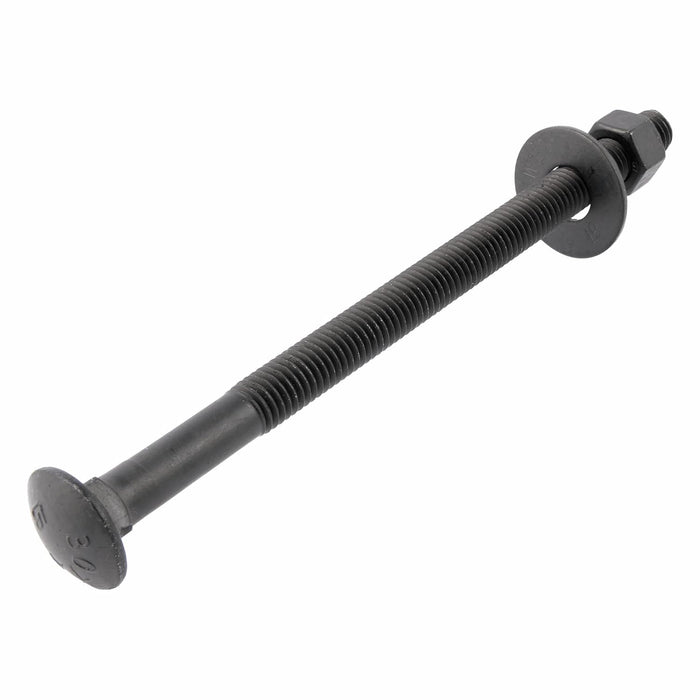 3/8" x 8" (25 Pack) Black Carriage Bolt Kit, Grade 307A, Ceramic Coated for Exterior Use, 2X Rust Resistance of Galvanized by Makers Bolt
