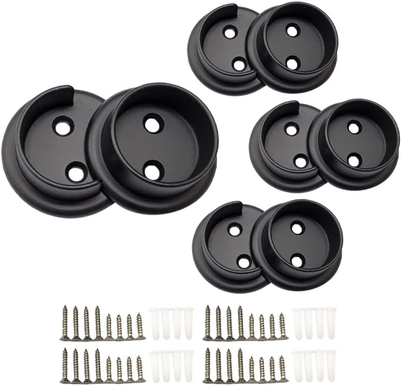 QCAA Heavy Duty Solid Metal Closet Rod Socket Set, 1-3/8'', Oil-Rubbe...
