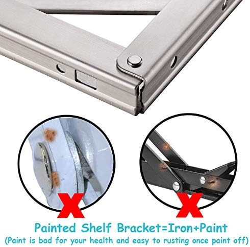 CLT 24'' Folding Shelf Brackets Max. Load 440 lb, Heavy Duty Stainles...