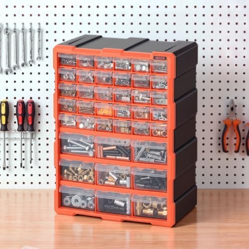 VEVOR 39-Drawer Storage Organizer, Plastic, Drawer Storage Cabinet for Garage...