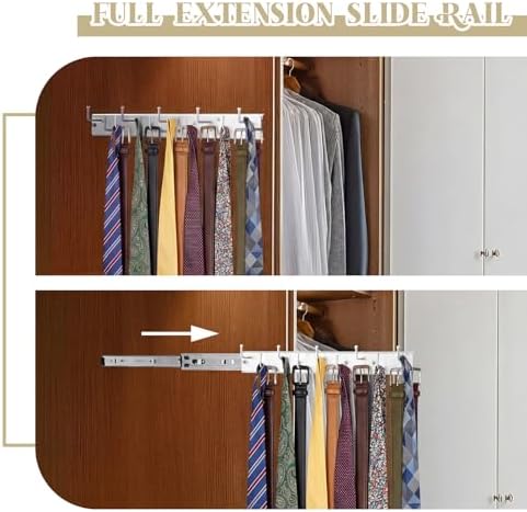 Blulu 2 Pcs 13.8'' Sliding Tie Rack Hangers for Closet, 9 Tie Each, S...