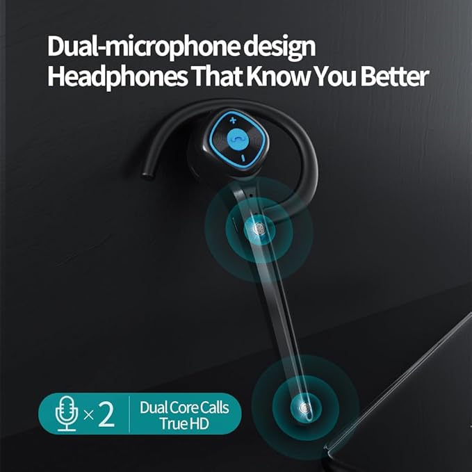 IHAO Wireless Bluetooth Earpiece Headphone Dual Noise Cancelling Mic Painless