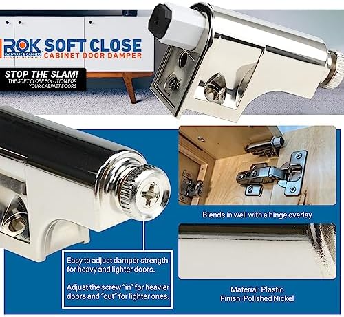 50 Pack Rok Hardware Soft Close Damper for Cabinet Doors/Compact/SoftClose Ca...