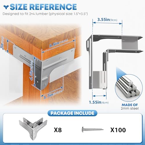 Workbench and Shelving Hardware Kit - Galvanized Steel Workbench Bracket Kit ...