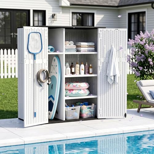 Outdoor Storage Shed Resin Waterproof Storage Cabinet for Patio Garden