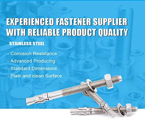 5/8" X 7" Concrete Anchor, 304 Stainless Wedge Anchor with Excellen...