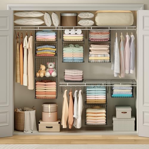 Lyuwanxian 4-Tier Hanging Closet Organizer with 360°Rotating Hooks – Foldable...
