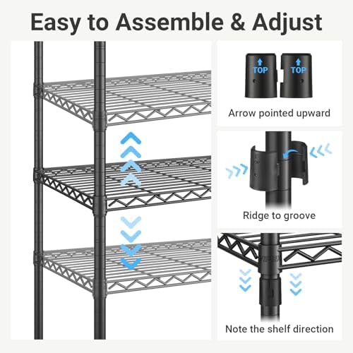 VIPEK S20 Heavy Duty Clothes Rack with 7-Tiers Shoe Shelves, Black