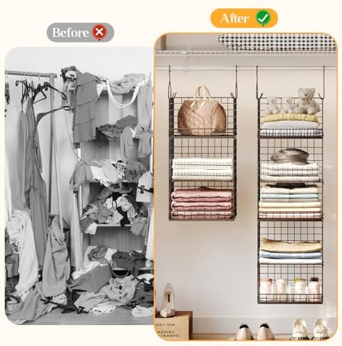 Yuyetuyo 5 Tier Closet Hanging Organizer and Storage Separable Hanging Closet...