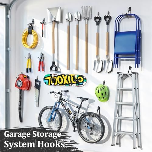 Housolution Steel Garage Hooks - 30Pack Anti-Slip Coating, Black