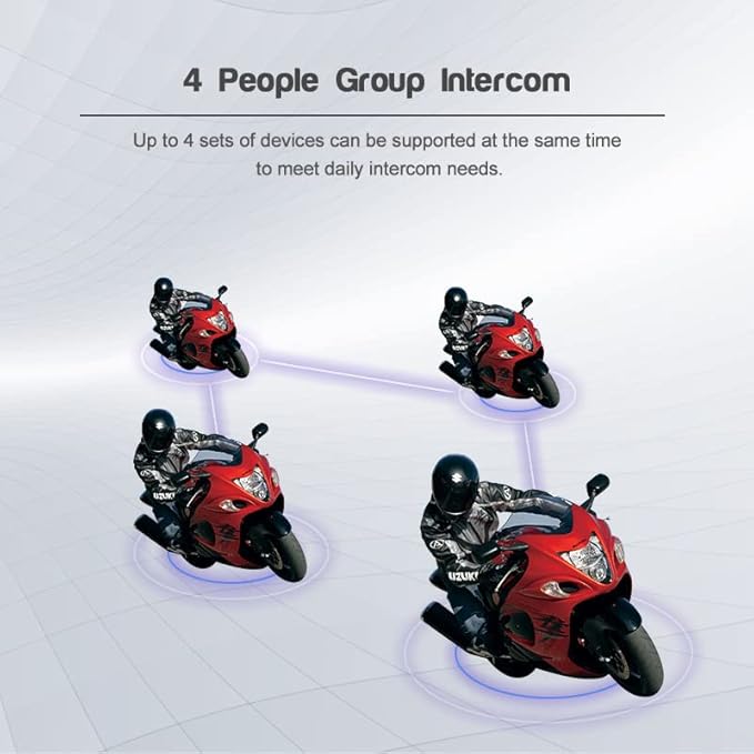 MIMIRACLE V4 Plus Motorcycle Helmet Bluetooth Intercom Headset
