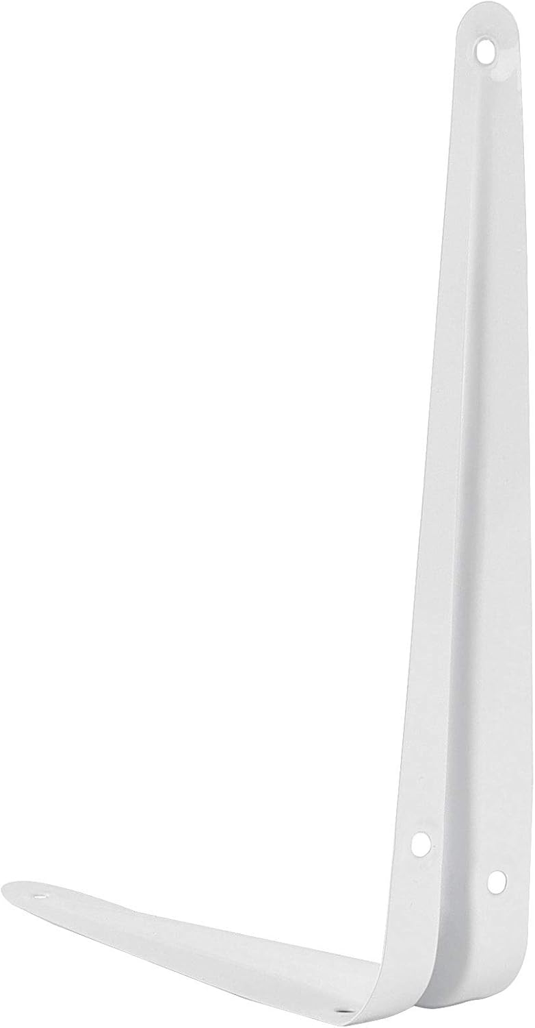 24 Packs 12 x 10 Inch White Shelf Brackets, Heavy-Duty Metal Steel Corner Bra...