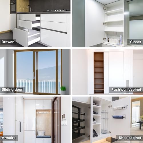 Jiayi 30 Lb Ultra Thin Cabinet Drawer Door Magnets, 12 Pack Magnetic Cabinet ...