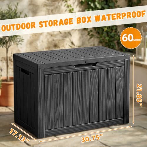 EasyUp 60 Gal Outdoor Storage Box Waterproof Lockable Resin Deck Box
