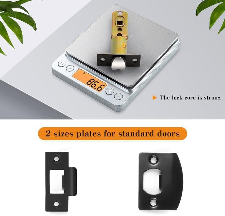 Probrico Matte Black Interior Door Handles, Privacy Square Bed & Bath Lev...