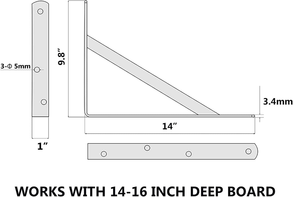 NEODROP 8-Pack 14 Inch Heavy Duty Shelf Brackets, Large Wall Bracket for Gara...