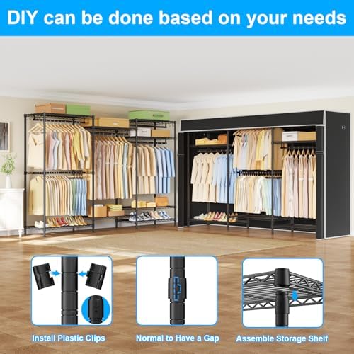 Ulif E13C Pro Heavy Duty Closet Organizer System，Freestanding Clothing Racks ...