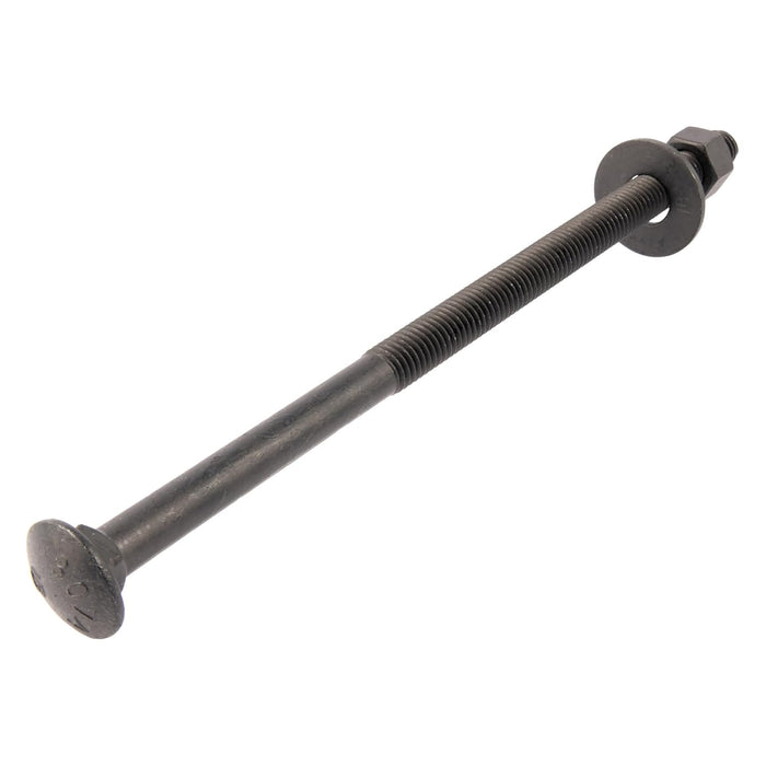 1/2 in. x 10 in. Black Carriage Bolt Kit Includes 12 Bolts, 12 Washers, and 12 Nuts, Ceramic Black Ruspert Coated for Exterior Use - 2X Rust Resistance of Galvanized by Makers Bolt