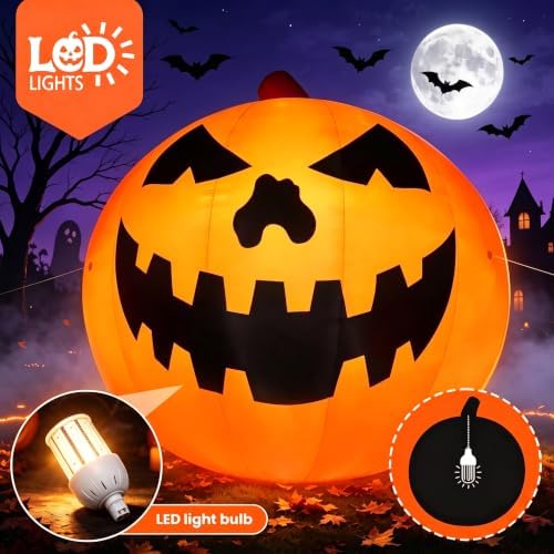 20FT Giant Inflatable Pumpkin Lighted Outdoor Halloween Decor with Blower