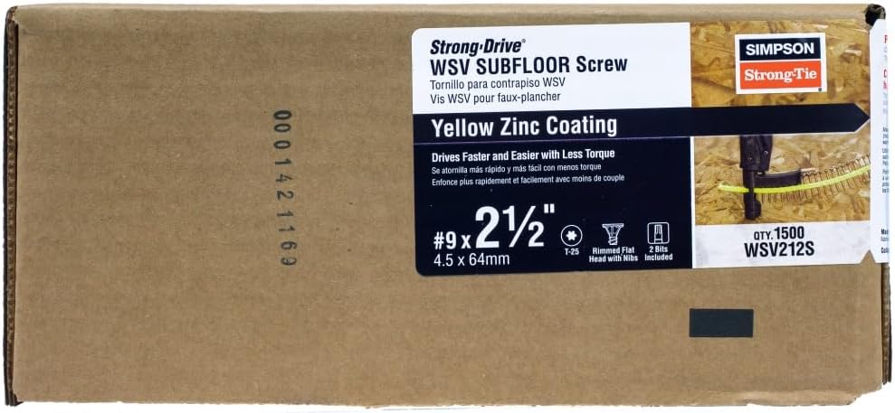 Simpson Strong-Tie WSV212S Strong-Drive WSV SUBFLOOR Screw (Collated) #9 x 2-...
