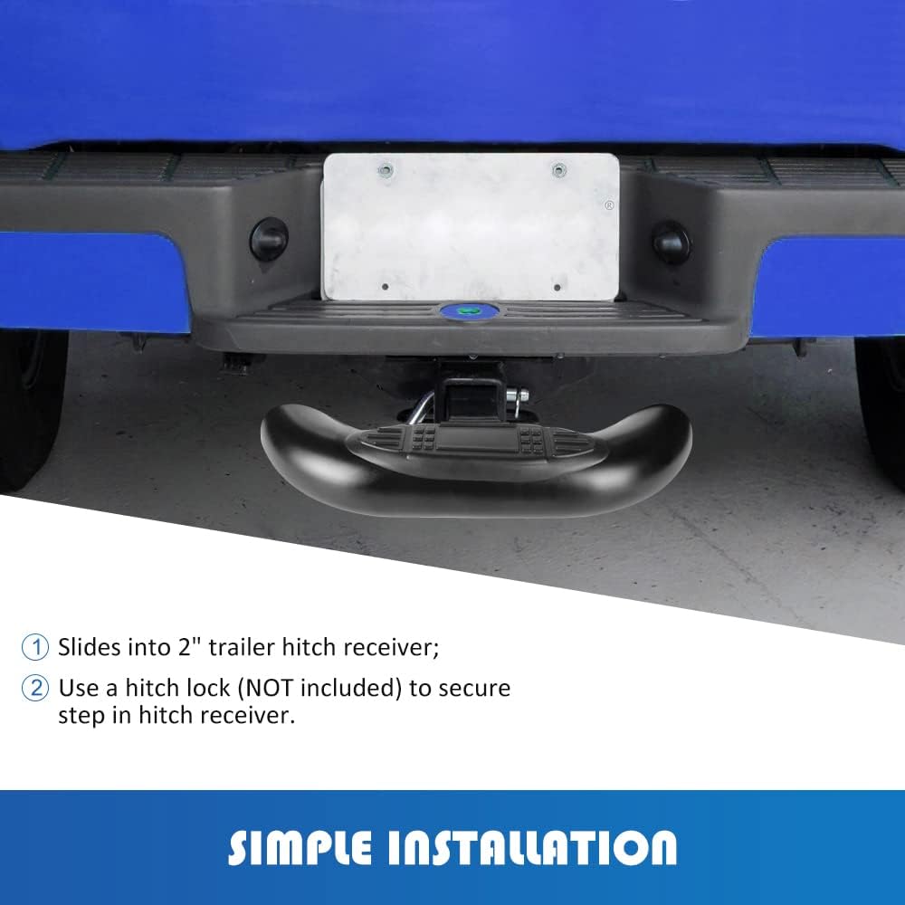 Hitch Step for 2 Inch Hitch Receiver Towing Bar Bumper Step Rear End Guard Pr...