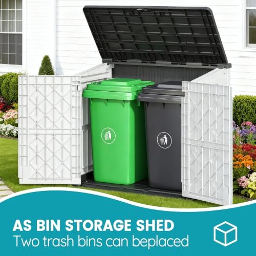 Outdoor Horizontal Storage Cabinet Box 36 Cu Ft with Lockable Doors, Outdoor ...