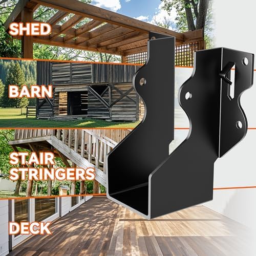 50 Pcs 2x4 Joist Hangers Black,18 Gauge Face Mount Joist Hangers 2x4 Deck, Ra...