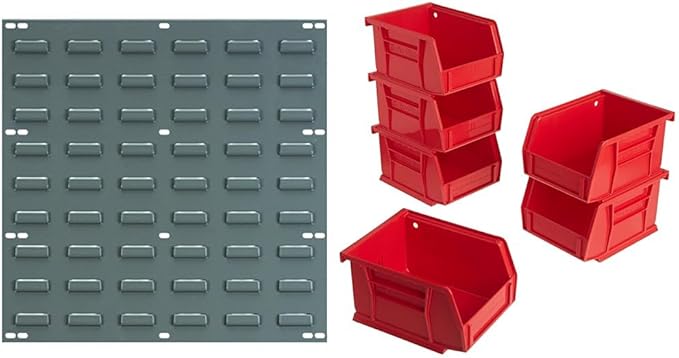 Akro-Mils 30618 Heavy Duty Wall Mount Garage Storage Steel Louvered Panel | (4 Pack)