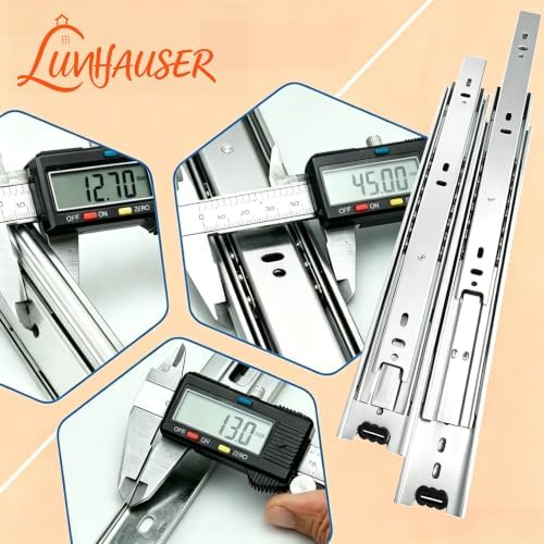 10 Pair Side-Mount 3-Section Full Extension Drawer Slides,16 Inch, Extra-Thic...