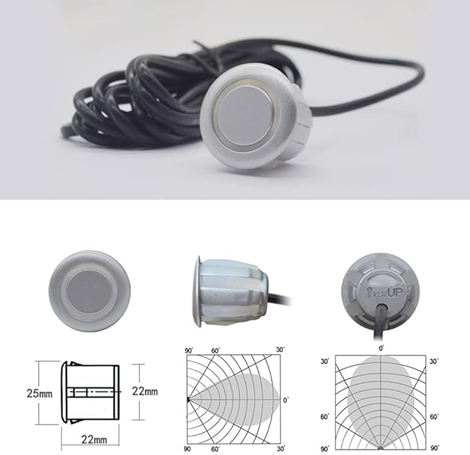 Car 8 Parking Sensors Kit Assist System Reverse Front and Rear Reverse Radar