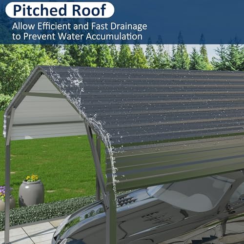 AirWire 10x15 FT Metal Carport Canopy with Reinforced Base